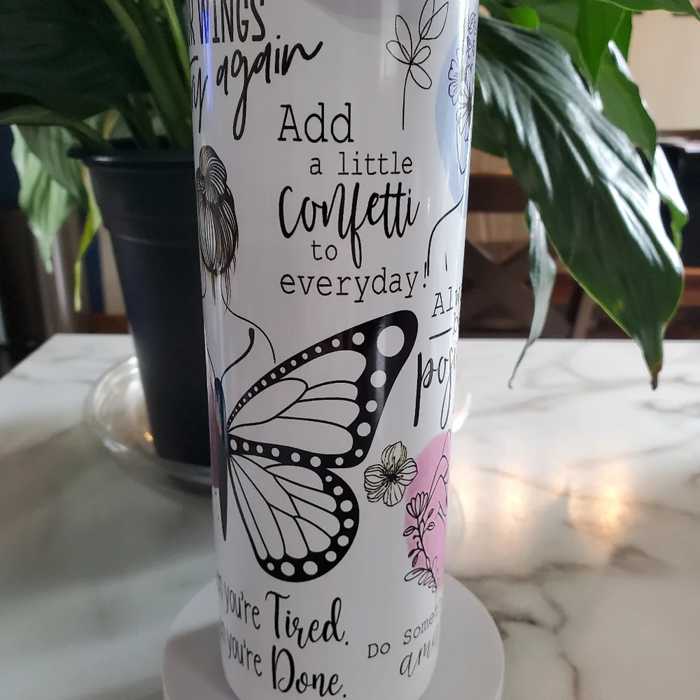 Motivational Positive Affirmations 20oz Tumbler with duo lids 🎉sale